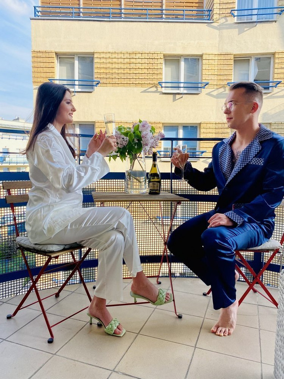 934 Дамска пижама Classic Forex - перла/перла