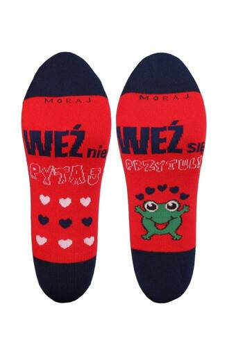 CSL200-904 Дамски/мъжки боти Moraj надписи - червени 03