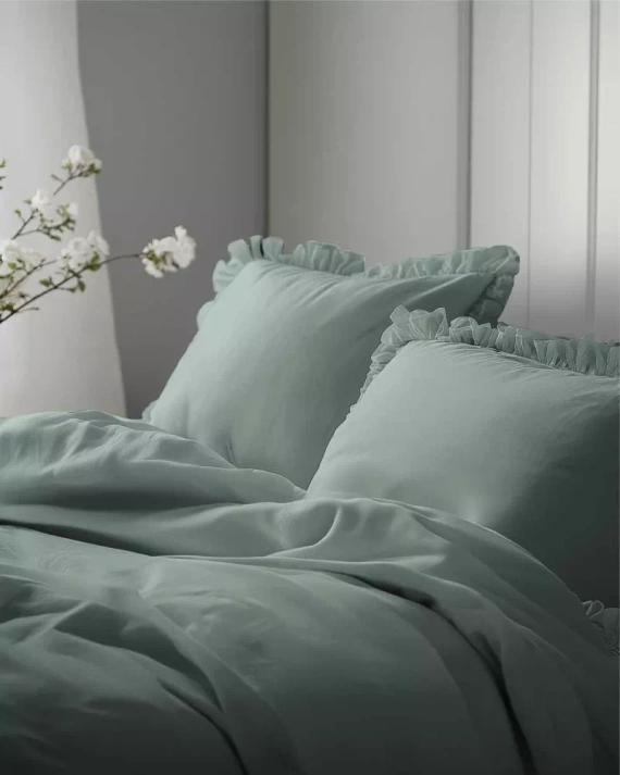 Pure 23 Едноцветно памучно спално бельо Detexpol мента