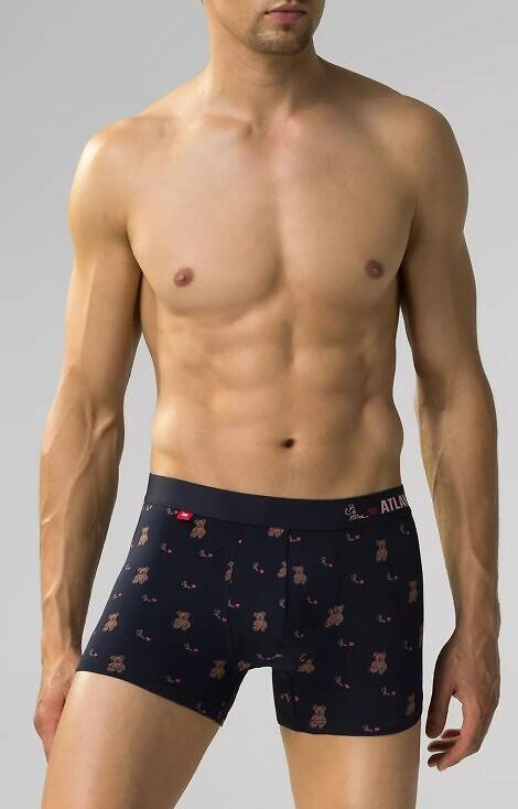 2GMH-025 Мъжки боксерки Atlantic - тъмносиньо-червени