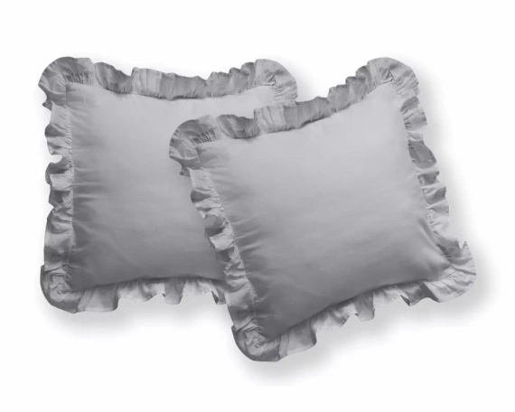 Pure 23 Едноцветно памучно спално бельо Detexpol светло сиво