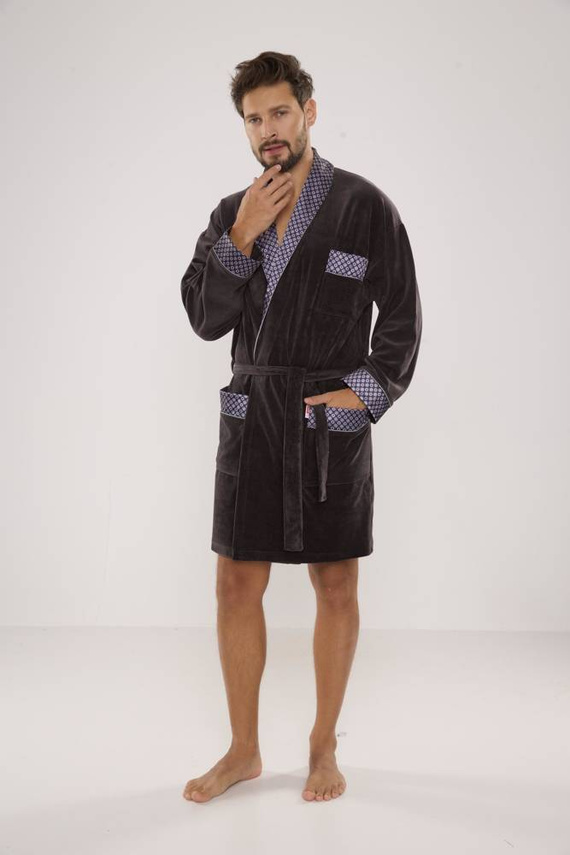 772 Мъжки форекс халат за баня Bonjour - графит