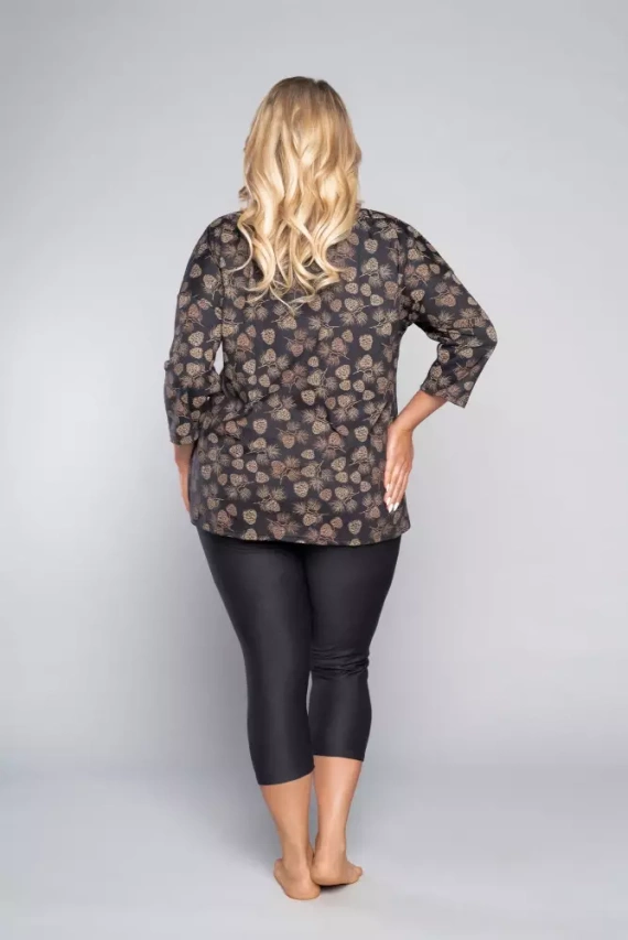 Pinnia Дамска пижама с 3/4 ръкав, 3/4 панталон Италианска мода - принт/графит 