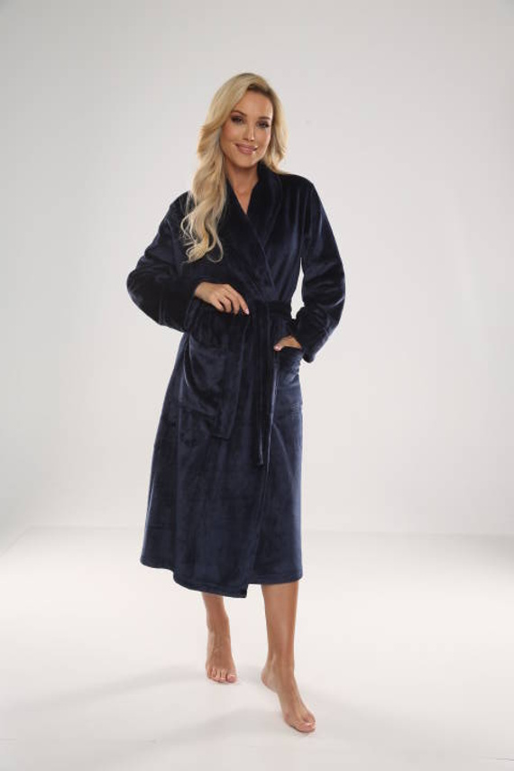 628 Abigail Дълъг дамски халат Forex - тъмносин