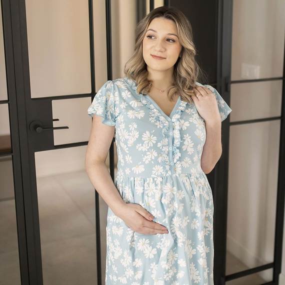 Linda Maternity нощница за кърмене Eevi - синя