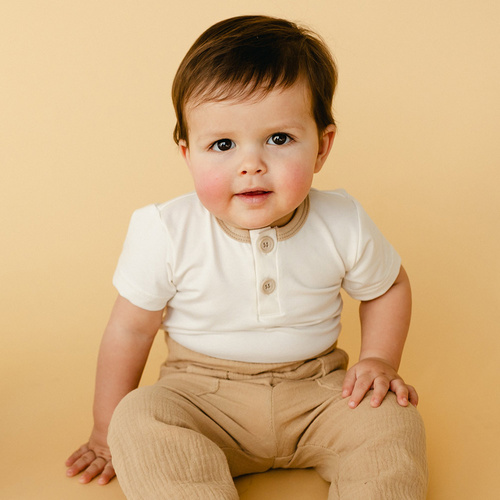 Поло боди Elephant с къс ръкав Eevi - екрю