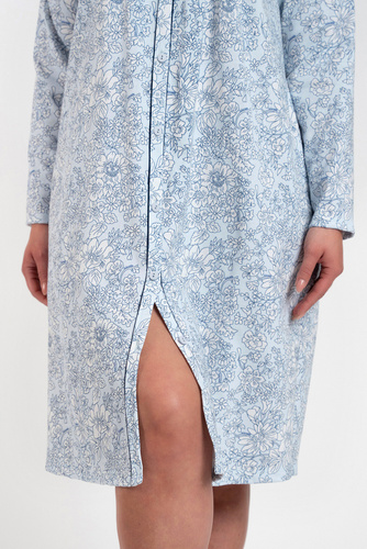 Нощница Talita с разкопчани копчета Италианска мода - син принт 