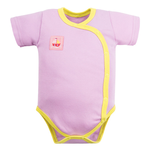 Ships Eevi бебешко боди розов плик - 100% памук, къс ръкав