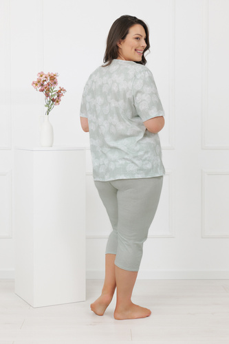 Дамска пижама Eleni Italian Fashion 100% памук, къс ръкав, 3/4