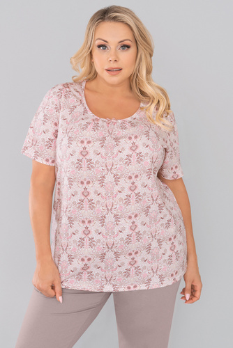 Kalmia Дамска пижама с къс ръкав, 3/4 панталон Италианска мода с щампа