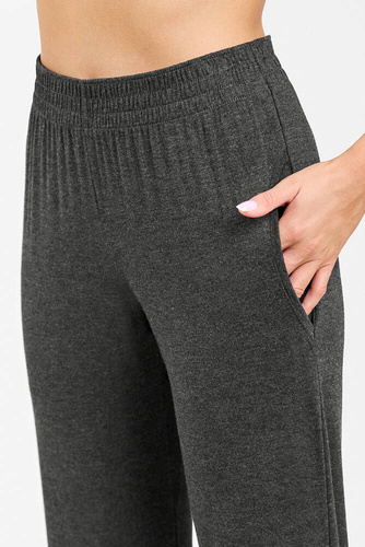 Akord Дамски комплект с дълъг ръкав и дълъг панталон Италианска мода - тъмен меланж 