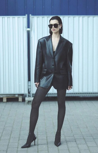 1236 Чорапогащи Galia Gabriella 80 den черни – шарени, кадифени, 3D технология