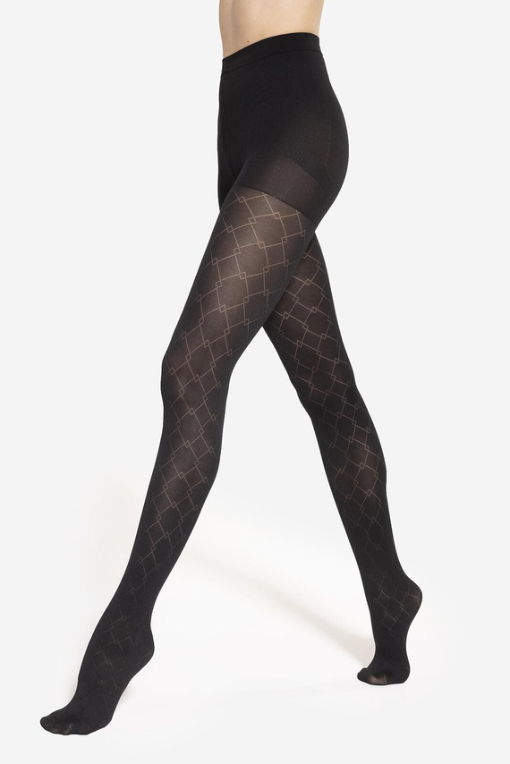 Чорапогащник Modeline 07 Gatta – 40 den, push-up, геометрична шарка