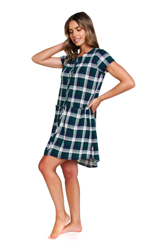 9444 Doctor Nap – Нощница за бременни и кърмачки от памук | Полско производство - смарагд