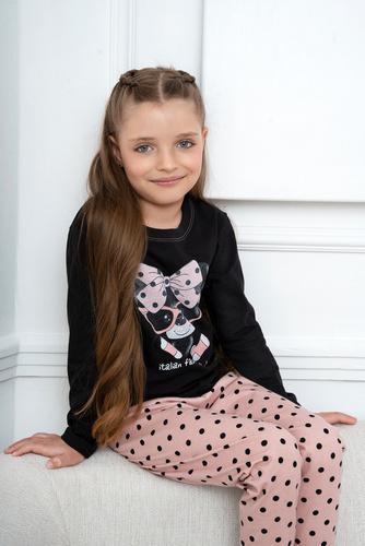 Bonilla Пижама за момичета Италианска мода - черна/принт