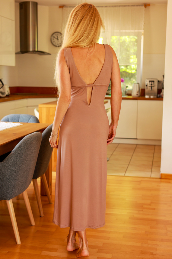 Рокля Senai Mirale – Дълга вискоза с V-образно деколте отпред и отзад | Полско производство - лате