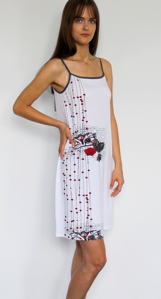 428 Alejandra III Forex нощница без презрамки - бяла