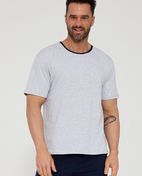 Cornette 338/53 мъжка пижама сива памук къс ръкав комфорт