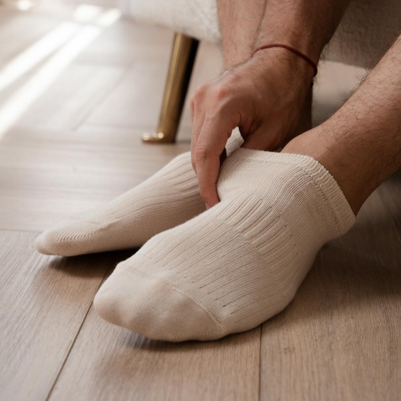 Чорапи до глезена Steven от естествени материали, унисекс, 100% памук, безшевни