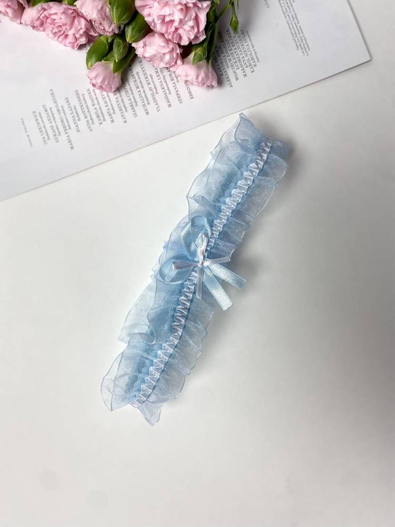 221 Шифонена жартиера De Lafense - светлосиня