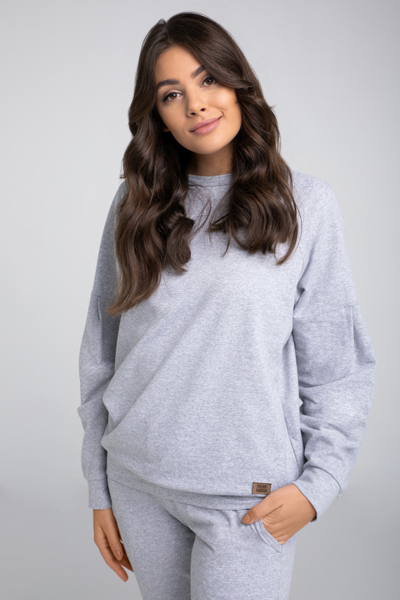 Parma Дамски комплект с дълъг ръкав и панталон Италианска мода - сив