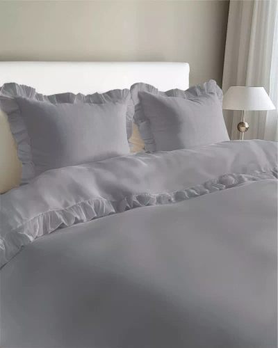 Pure 23 Едноцветно памучно спално бельо Detexpol светло сиво