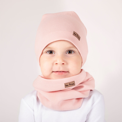 141281 Комплект шапка + шал Никол - розов