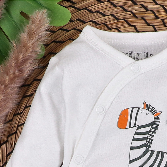 ABN-5322/ECR Боди с плик от органичен памук в екрю Zebra Nini