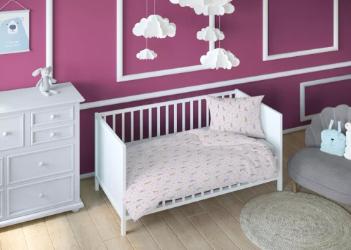 3810 Страна на мечтите Памучно детско спално бельо заек балет Каро