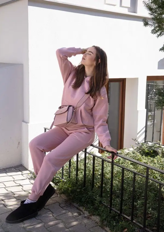 Комплект дамски анцуг Randi Dkaren - пудрово розов