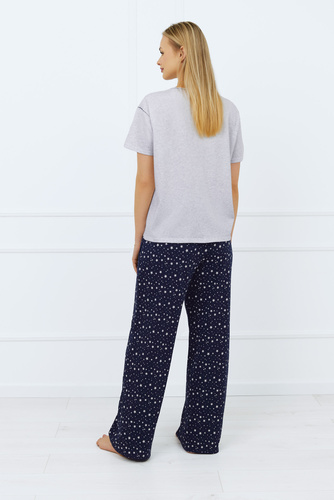 Arugia Дамска пижама с къс ръкав и дълъг панталон Италианска мода - меланж/принт