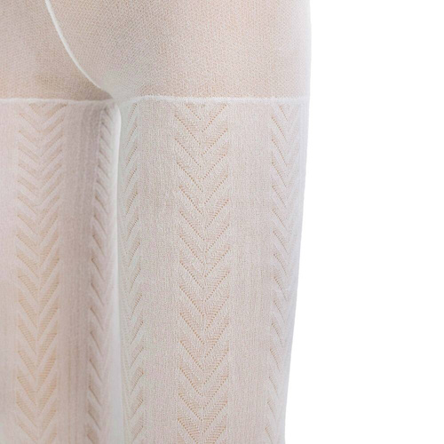 141804 W3 Жакардов чорапогащник Nicol - бял