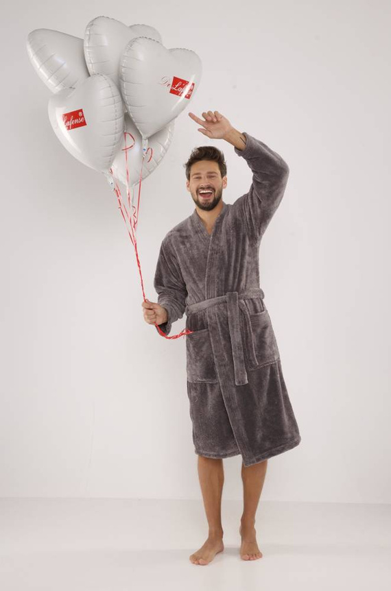 391 Мъжки халат за баня Hugo De lafense - сив