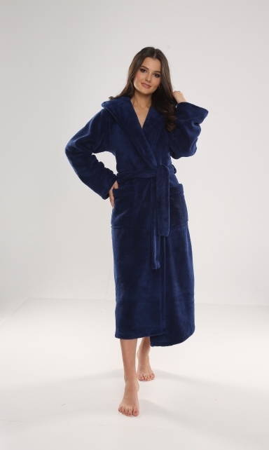 807 Дълъг дамски халат Luna II Forex - морско синьо