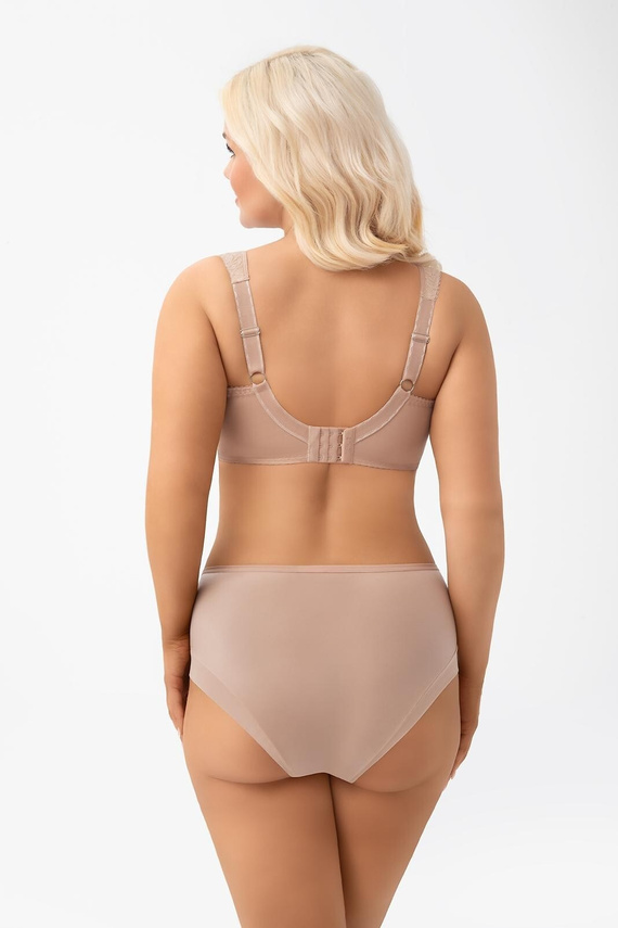 Дамски високи бикини F019 Frida Gorsenia шоколадови с бродерия soft