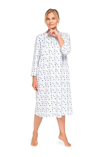 Дамска нощница Martel Bogna II 204 – памучна нощница с дълъг ръкав и копчета, идеална като подарък за Баба