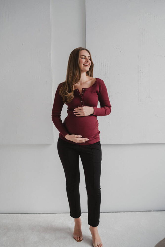 Класически панталон за бременни GraceFit Mama Milk&Love, черен