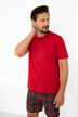 Къса мъжка пижама - червена