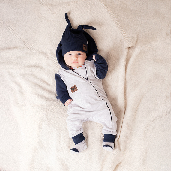 219055 Бебешка шапка Willy Nicol – памук, тъмносиня, двойни възли