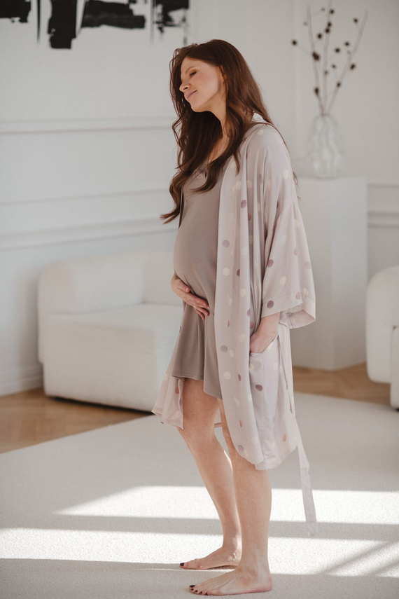 Бамбуков халат за бременни Polka Dots Milk&Love