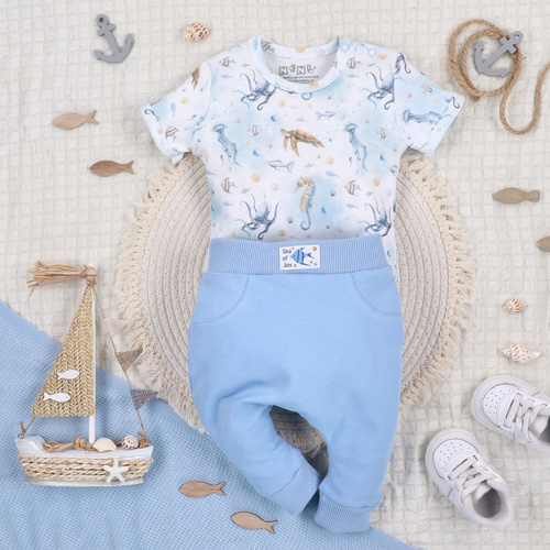 ABN-5447 Боди от органичен памук Nini Sea Of Joy – органичен памук, къс ръкав