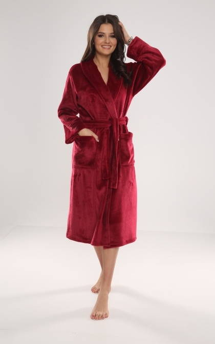 628 Abigail Дълъг дамски халат Forex - бордо