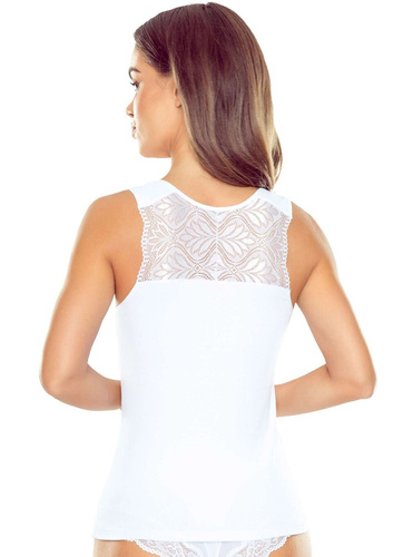 Дамски топ Ovena Eldar от мека вискоза с рипс и дантелено V деколте