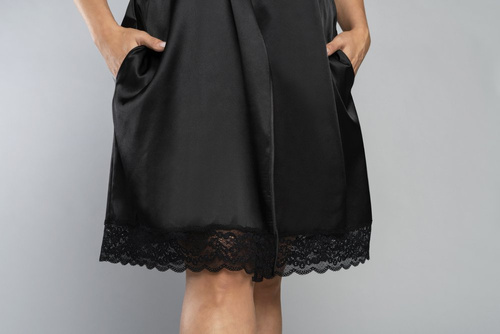 Touch Халат за баня с къс ръкав Италианска мода - черен