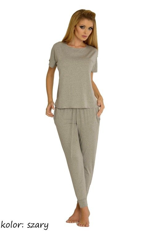 524 Paula Дамска пижама De Lafense - светъл меланж