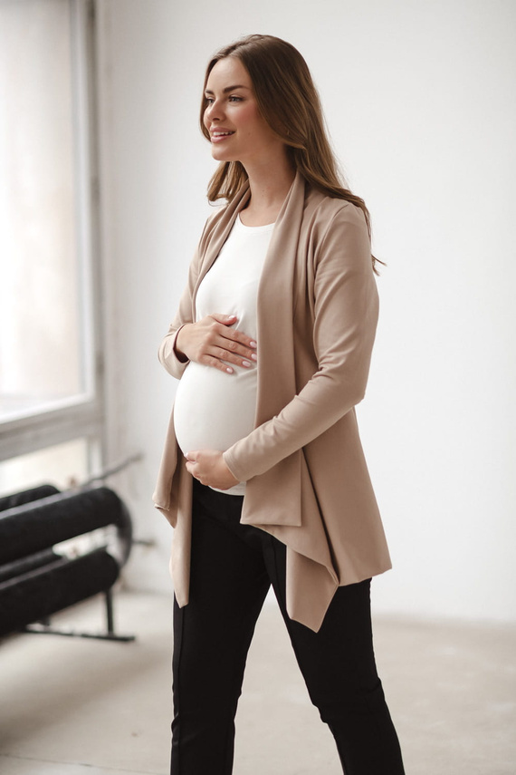 Бежова жилетка за бременни Mama Wrap Milk&Love