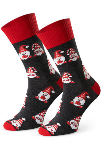 Арт.136 Мъжки коледни чорапи Steven меланж графит 174 – Коледни шарки, памук