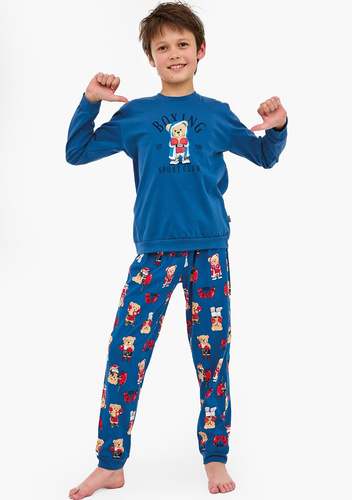 593/178 966/178 Пижама Cornette Boxer за момче | Памук, щампа, шарени панталони, маншети