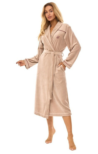 2508 Дамски халат L&L - бежов