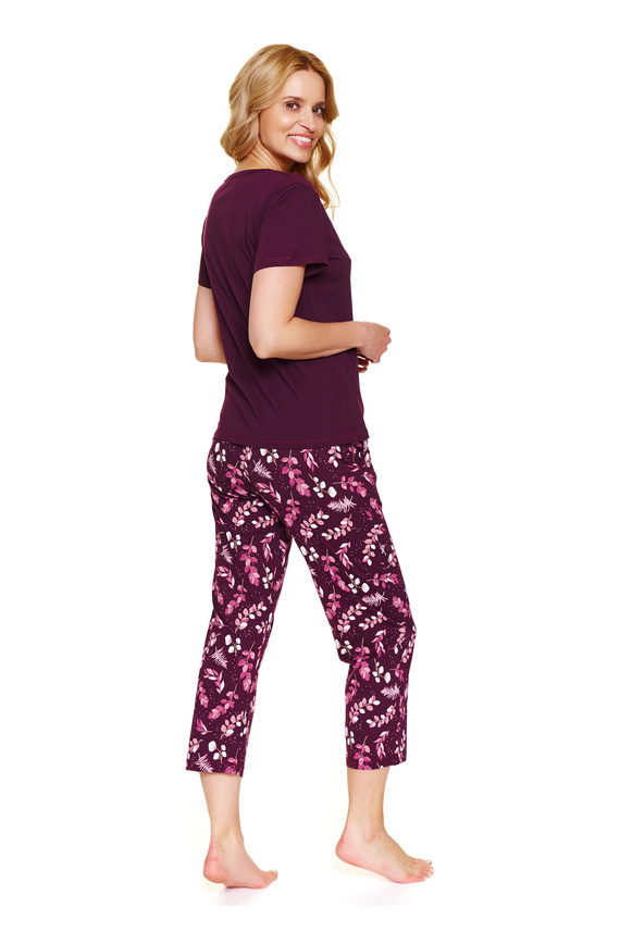 Doctor Nap 7267 – Дамска памучна пижама голям размер | Полско производство, 100% памук - бордо